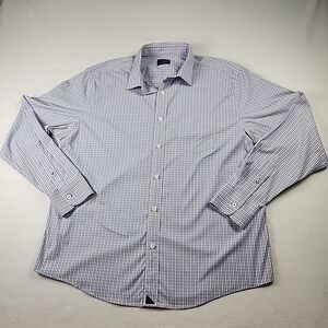 UNTUCKit Mens XL Dalton Blue Pink Plaid Button Down Shirt Stretch Performance